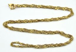 A 9ct gold twist chain, 450mm long, 1.8g