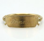 A 9ct gold ring inscribed 