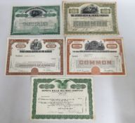 Five early 20thC. US mining share certificates