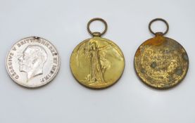 Three WW1 medals: SE-25402 Pte. H. G. Manning. A.V