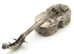 A 19thC. imported 0.930 silver cello snuff box, ma