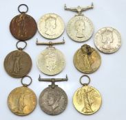 Ten British war medals with awardees names filed i