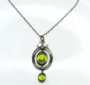 An Edwardian style silver pendant, possibly set wi