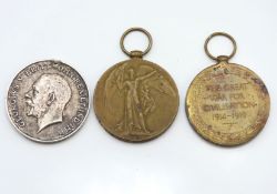 Three WW1 medals: 78947 A Sjt J Walker RA; Ply 186