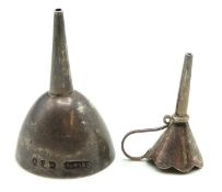 An 1896 Chester silver scent funnel by Cornelius Desormeaux Saunders & James Francis Hollings Shephe