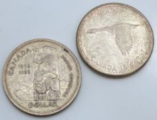 Two QEII commemorative Canadian dollars 1858 Briti