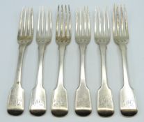A set of six 1818 George III London silver side fo