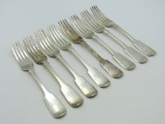 A set of eight 1833 William IV London silver dinne