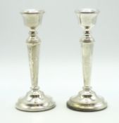 A pair of 1973 QEII Birmingham silver candlesticks