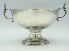 A twin handled French silver footed bowl, Minerva