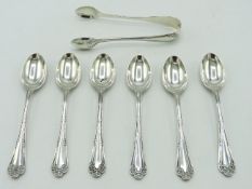 A 1915 London silver matching set of teaspoons & t