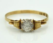 A Swedish 18ct gold ring set with white stone, dat
