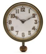 A Swiss eight day car clock, case diameter 66mm