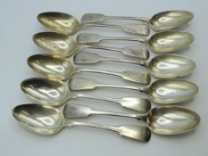 A set of ten 1823 George IV London silver table spoons by William Eley I & William Fearn, monogramme