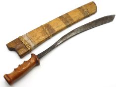 An Asian machete, possibly from Borneo, stamped 