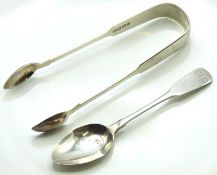 A pair of 1846 early Victorian Exeter silver sugar