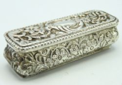An 1894 Victorian Birmingham silver snuff box by H