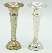 A pair of 1972 QEII Birmingham silver posy holders