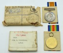 A WW1 medal set awarded to 25060 Pte. W. Sandercoc