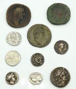 A selection of Greek & Roman silver & bronze coins