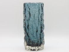 A Whitefriars glass indigo 