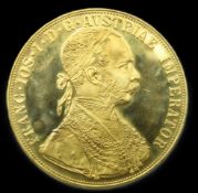 A 1915 Austrian Franz Joesph I 4 Ducat gold coin,