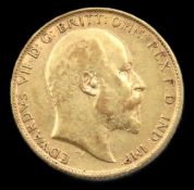 A 1907 Edward VII half gold sovereign