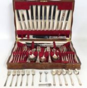 A six place setting canteen of silver plated cutle