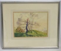 Charles Knight (1901-1990), a framed landscape wat