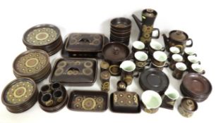 Approx 86 piece Denby retro Arabesque stoneware di