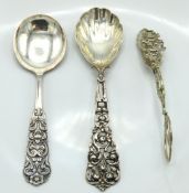 A pair of Swedish silver tongs, date mark for 1960