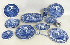 A collection of blue & white transferware includin