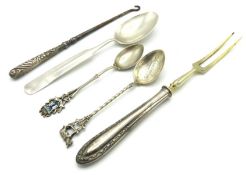A silver .830 silver combination spoon, two other