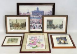Three L. S. Lowry prints including V. E. Day Celeb