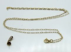 A 9ct gold chain twinned with a 9ct gold pendant f
