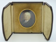 A cased & mounted late Victorian/Edwardian miniatu
