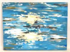 An abstract sea painting on canvas, 1220mm x 915mm