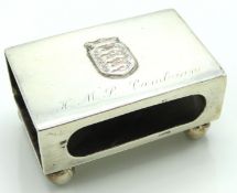 A Chinese silver vesta case by Wang Hing inscribed