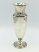 A Mappin & Webb silver vase, rubbed marks, 178mm t