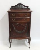 A French style mahogany music cabinet, small loss
