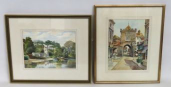 Two framed watercolours signed 