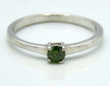 A sterling silver ring set with approx. 0.15ct of
