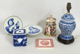 A Grimwades The Cube teapot, a Masons teapot stand