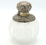 A large Victorian silver topped scent bottle by Wi