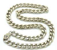 A large, heavy gauge silver curb link chain, 560mm