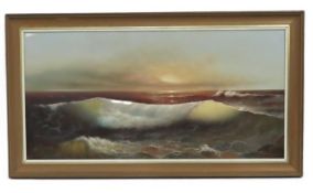 A framed seascape oil on canvas by Malcolm Green,