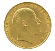 A 1910 Edward VII full gold sovereign