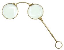 A pair of 9ct gold lorgnettes, 132mm high, 28g inc