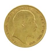 A 1908 Edward VII half gold sovereign