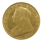 An 1898 Victoria half gold sovereign